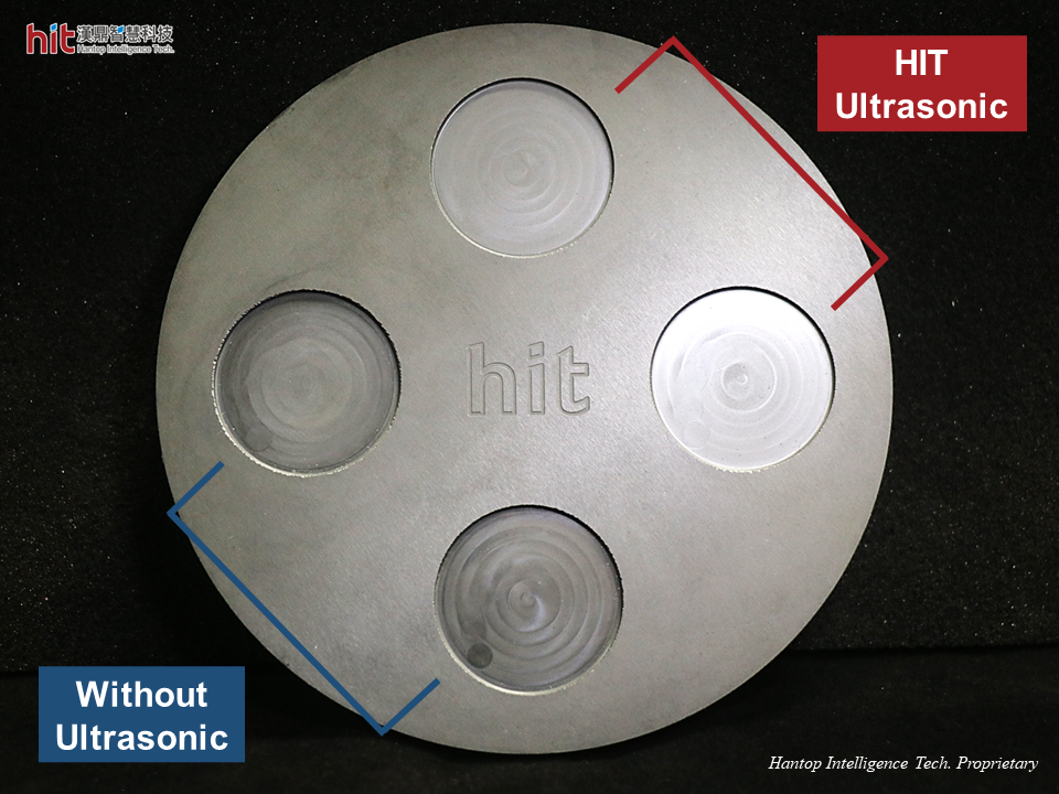 HIT ultrasonic-assisted (helical) circular ramping of silicon carbide SiC in the making of wafer susceptors